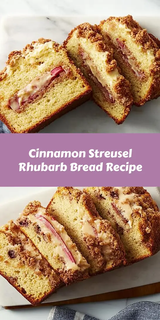 Cinnamon Streusel Rhubarb Bread Recipe