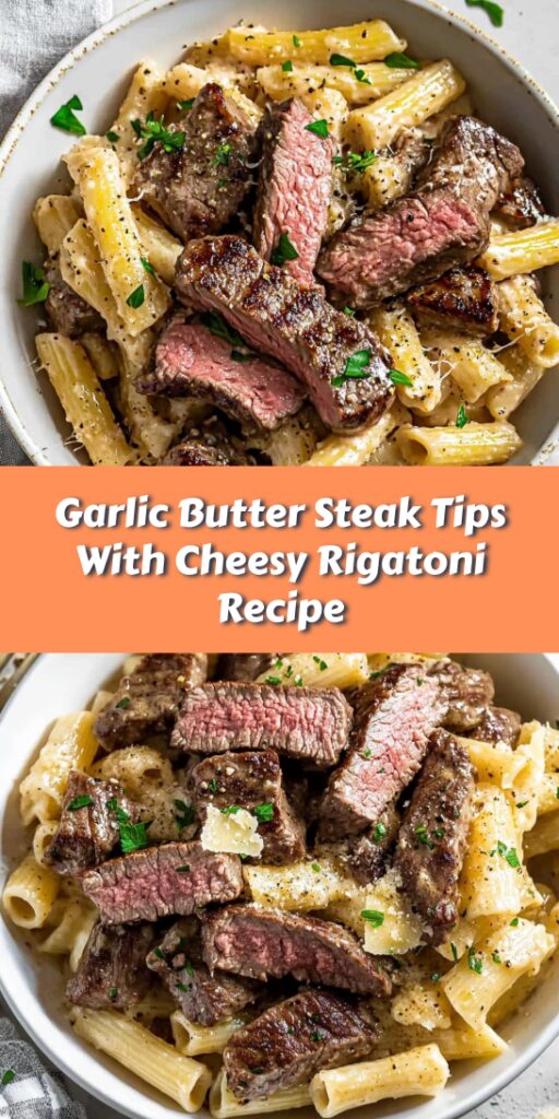 Garlic Butter Steak Tips With Cheesy Rigatoni Recipe