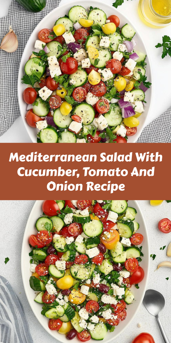 Mediterranean Salad With Cucumber, Tomato And Onion Recipe