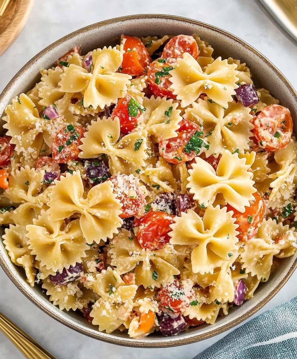 Parmesan Bow Tie Italian Pasta Salad Recipe