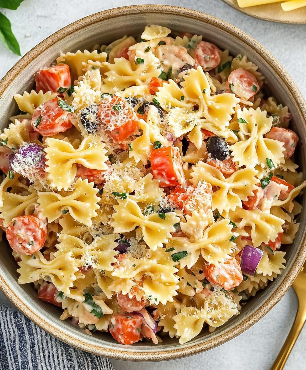 Parmesan Bow Tie Italian Pasta Salad Recipe