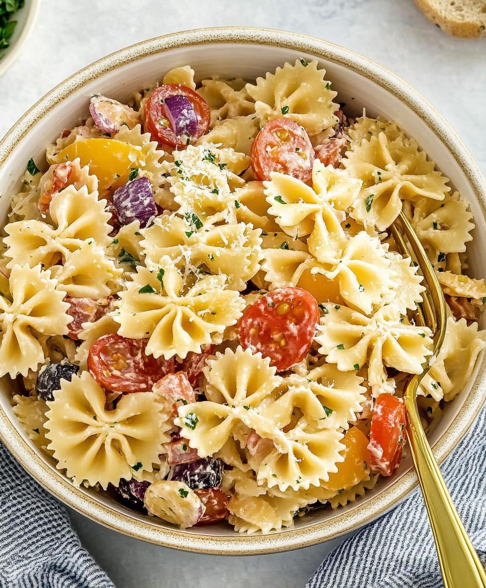 Parmesan Bow Tie Italian Pasta Salad Recipe