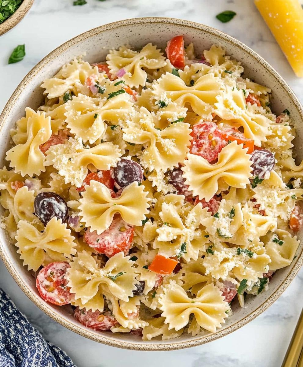 Parmesan Bow Tie Italian Pasta Salad Recipe