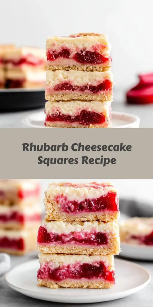 Rhubarb Cheesecake Squares Recipe