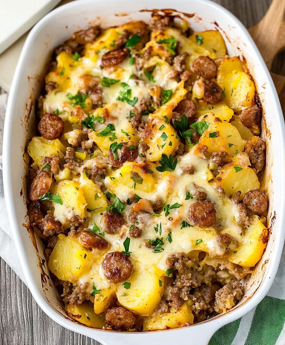 Sausage And Potato Casserole With Spring Veggies Recipe