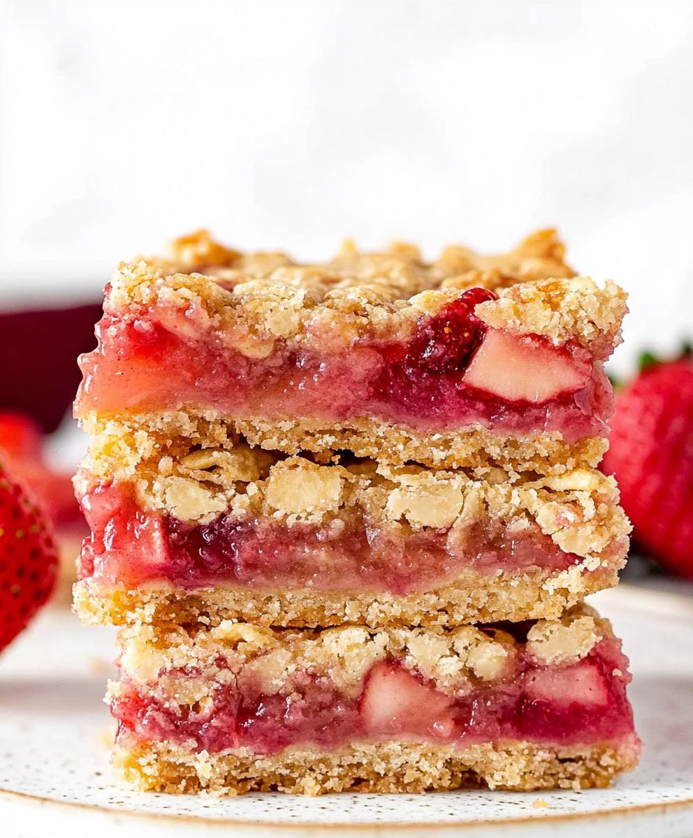 Strawberry Rhubarb Bars Recipe