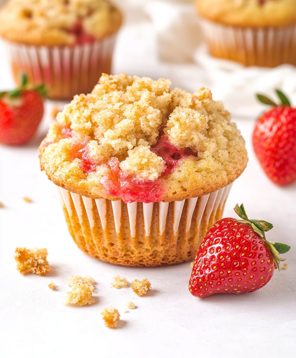 Strawberry Rhubarb Muffins With Streusel Topping Recipe