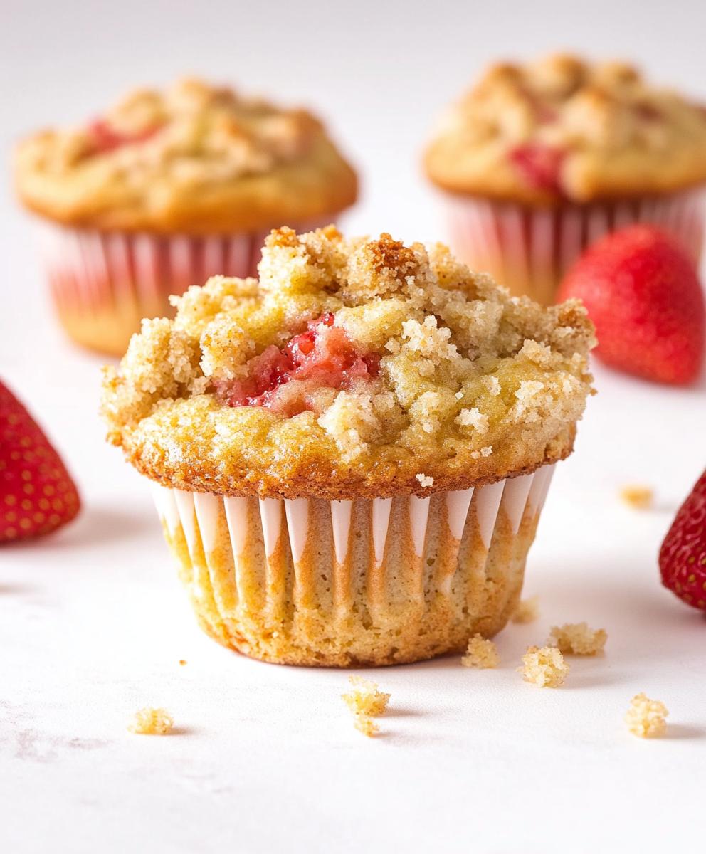 Strawberry Rhubarb Muffins With Streusel Topping Recipe