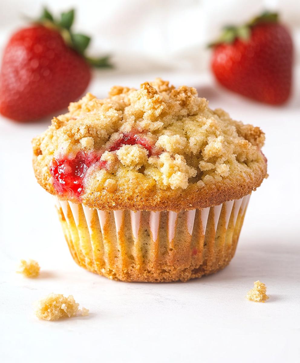 Strawberry Rhubarb Muffins With Streusel Topping Recipe
