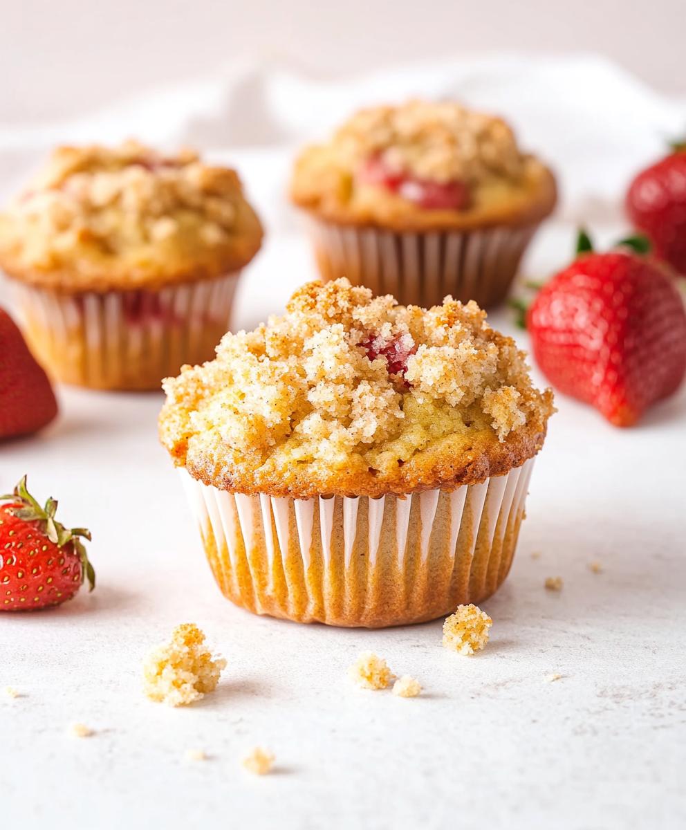 Strawberry Rhubarb Muffins With Streusel Topping Recipe