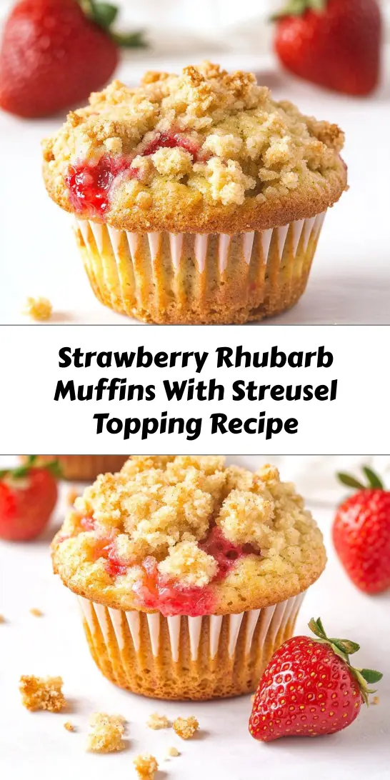 Strawberry Rhubarb Muffins With Streusel Topping Recipe