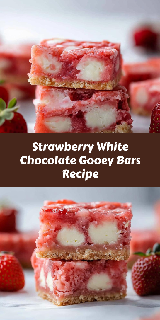 Strawberry White Chocolate Gooey Bars Recipe