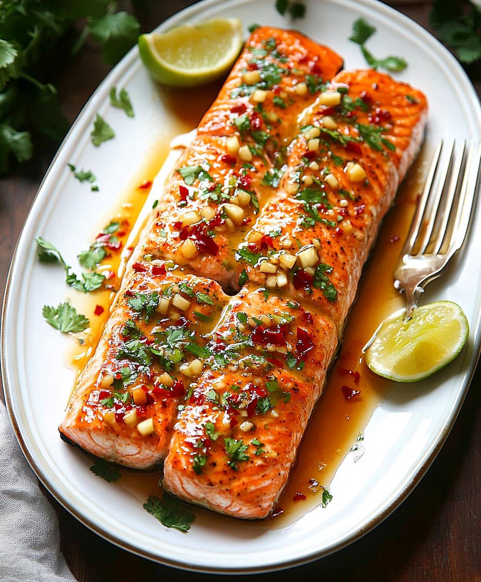 Baked Salmon With Garlic Butter And Honey Glaze Recipe
