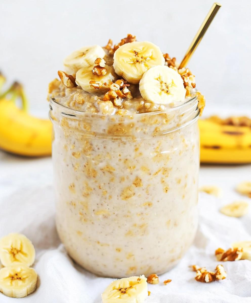 Banana Bread Overnight Oats Recipe