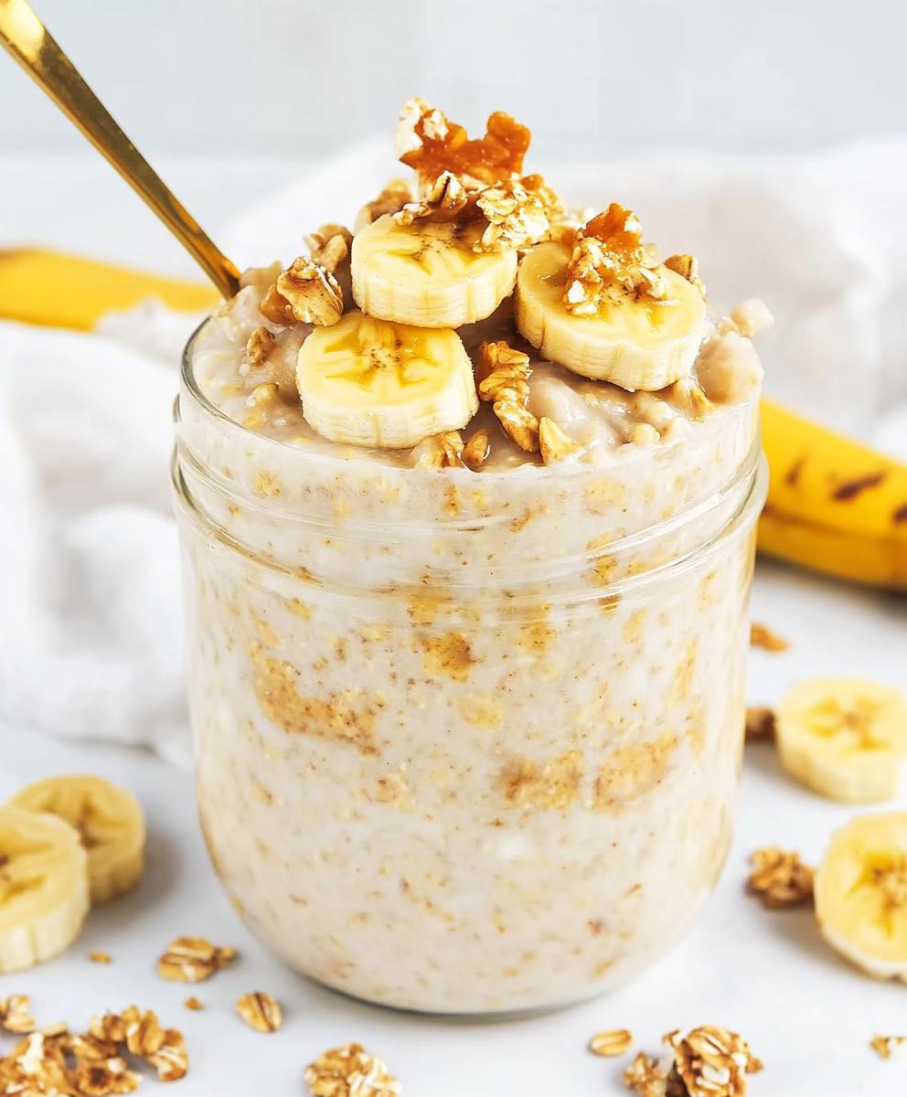 Banana Bread Overnight Oats Recipe
