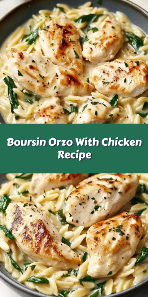 Boursin Orzo With Chicken Recipe