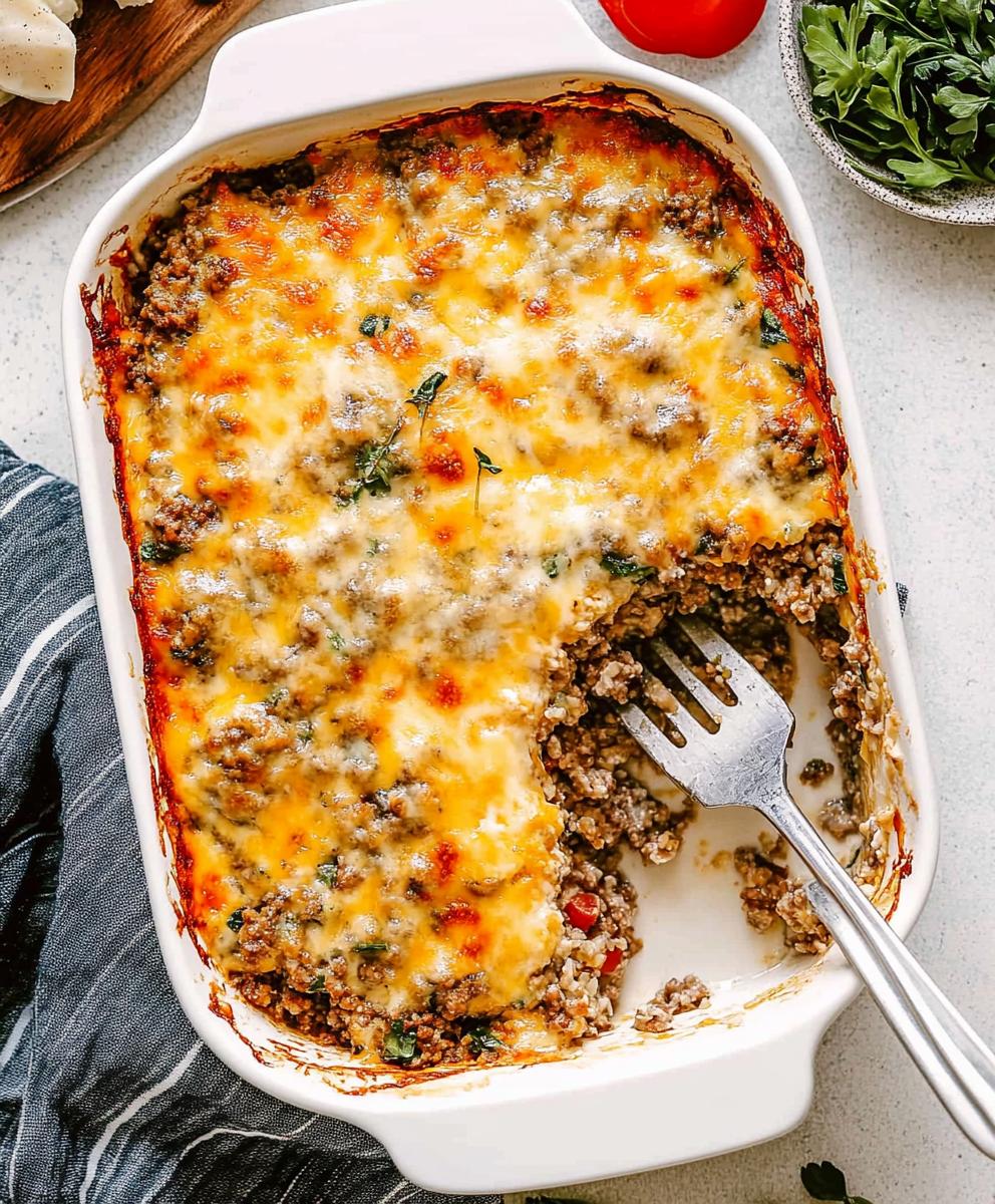 Cheesy Ground Beef And Rice Casserole Recipe