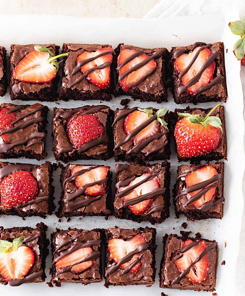 Chocolate Covered Strawberry Brownies Recipe
