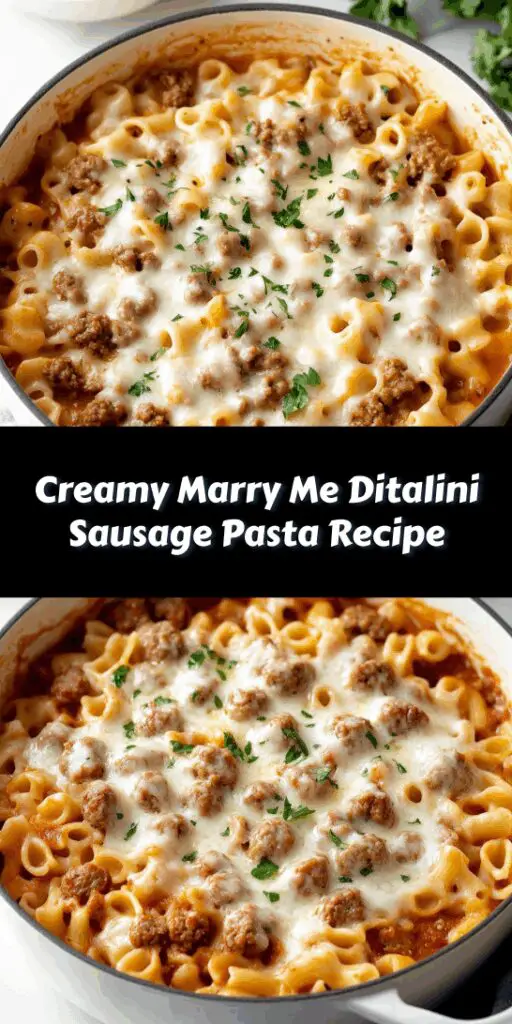 Creamy Marry Me Ditalini Sausage Pasta Recipe