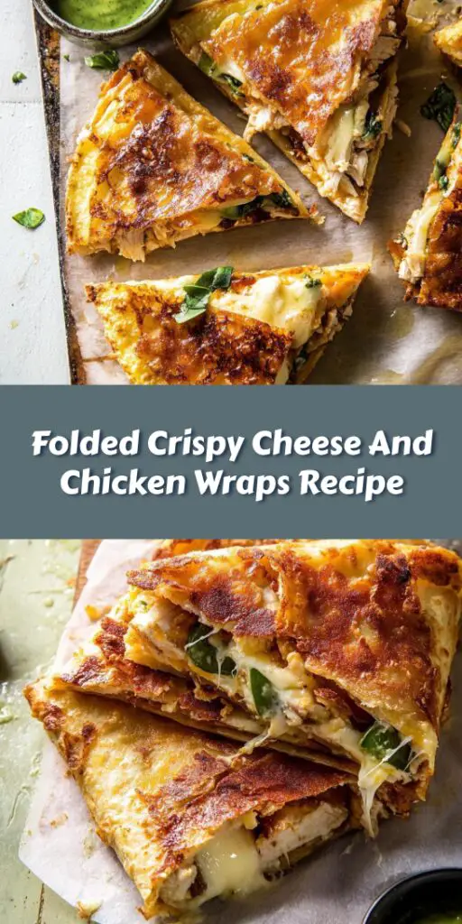Folded Crispy Cheese And Chicken Wraps Recipe