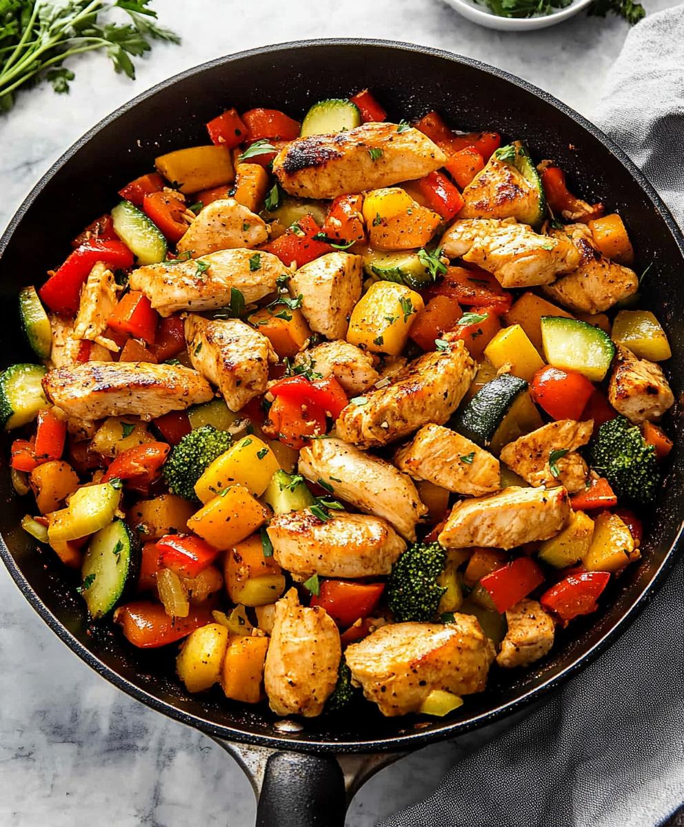 Healthy Chicken And Vegetables Skillet Recipe