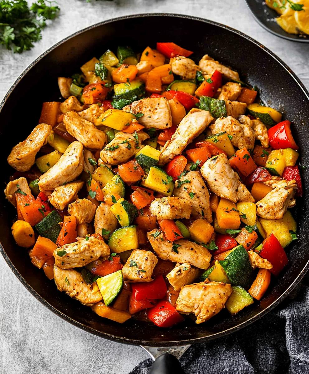 Healthy Chicken And Vegetables Skillet Recipe