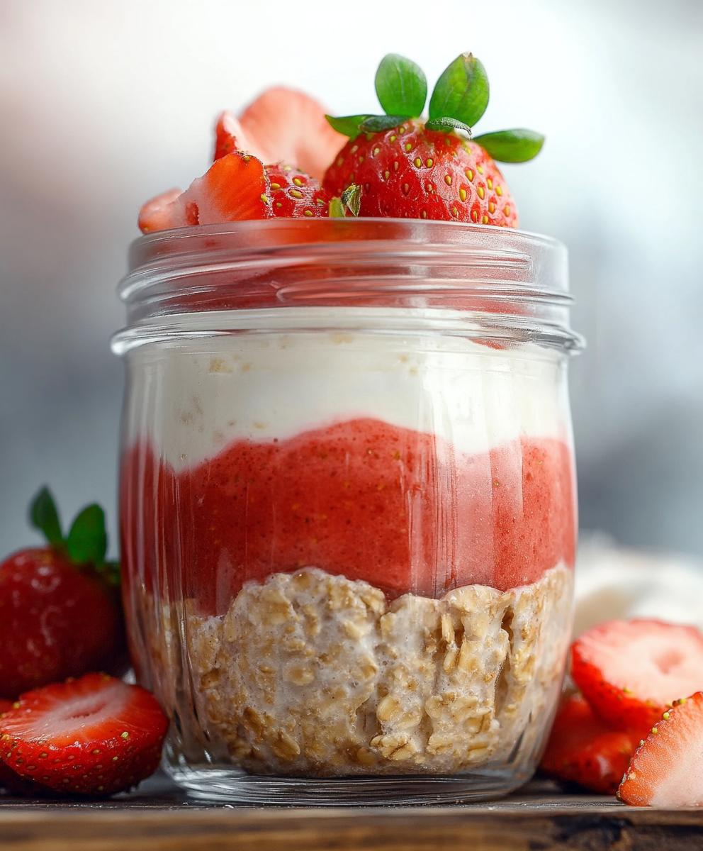 Nutritious Strawberry Cheesecake Overnight Oats Recipe