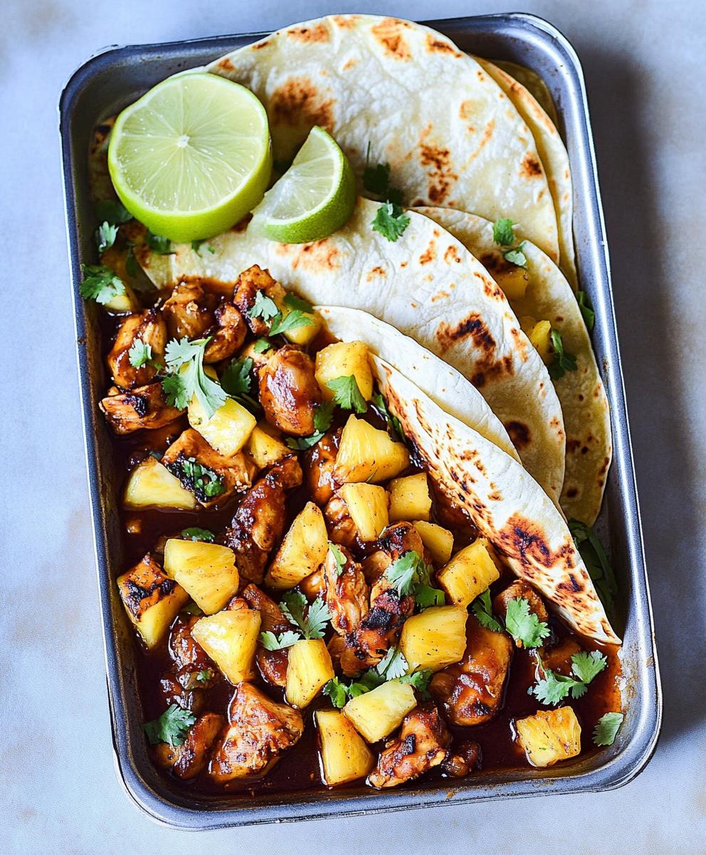 One Pan Chicken & Pineapple Tacos Recipe