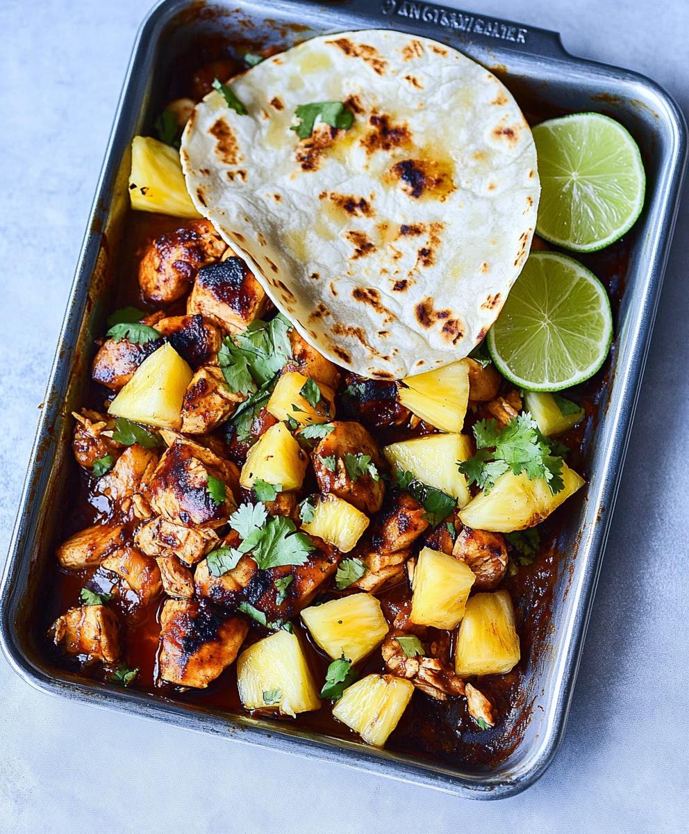 One Pan Chicken & Pineapple Tacos Recipe
