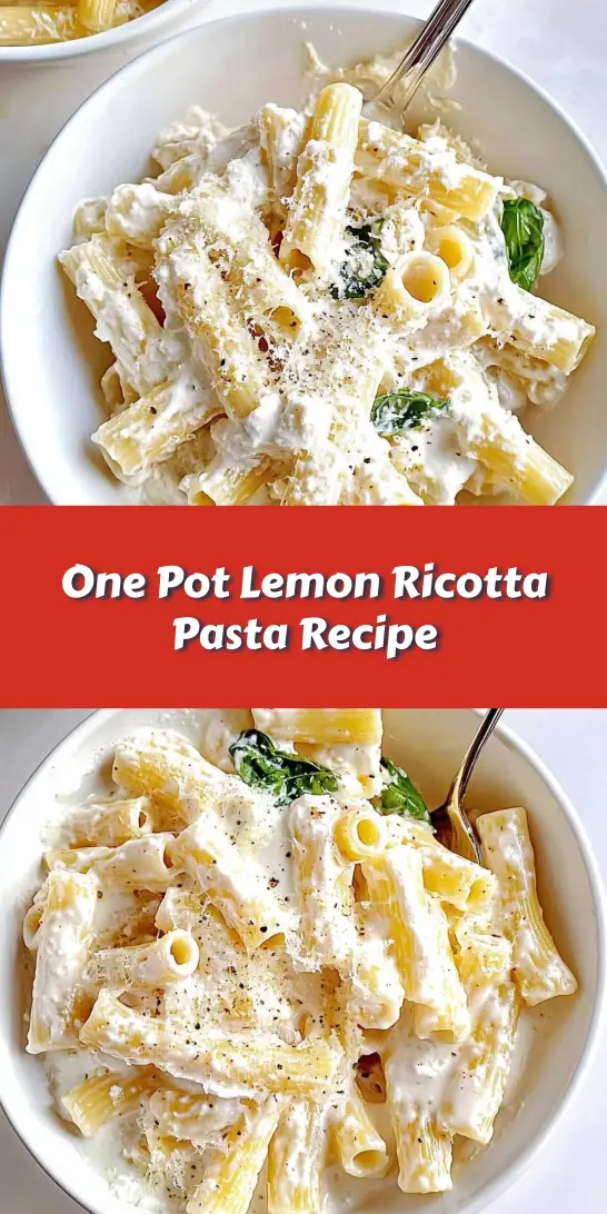 One Pot Lemon Ricotta Pasta Recipe