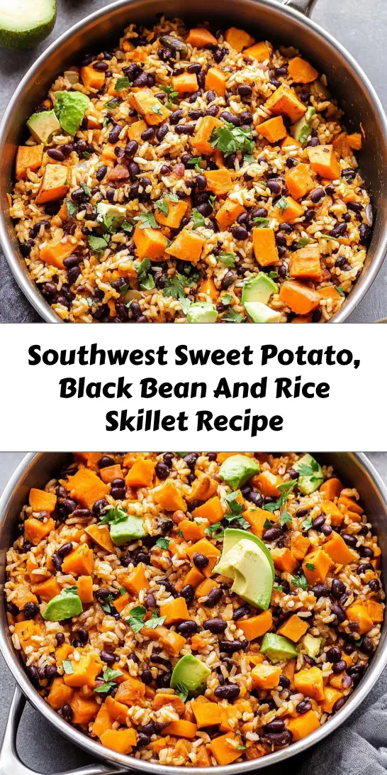 Southwest Sweet Potato, Black Bean And Rice Skillet Recipe