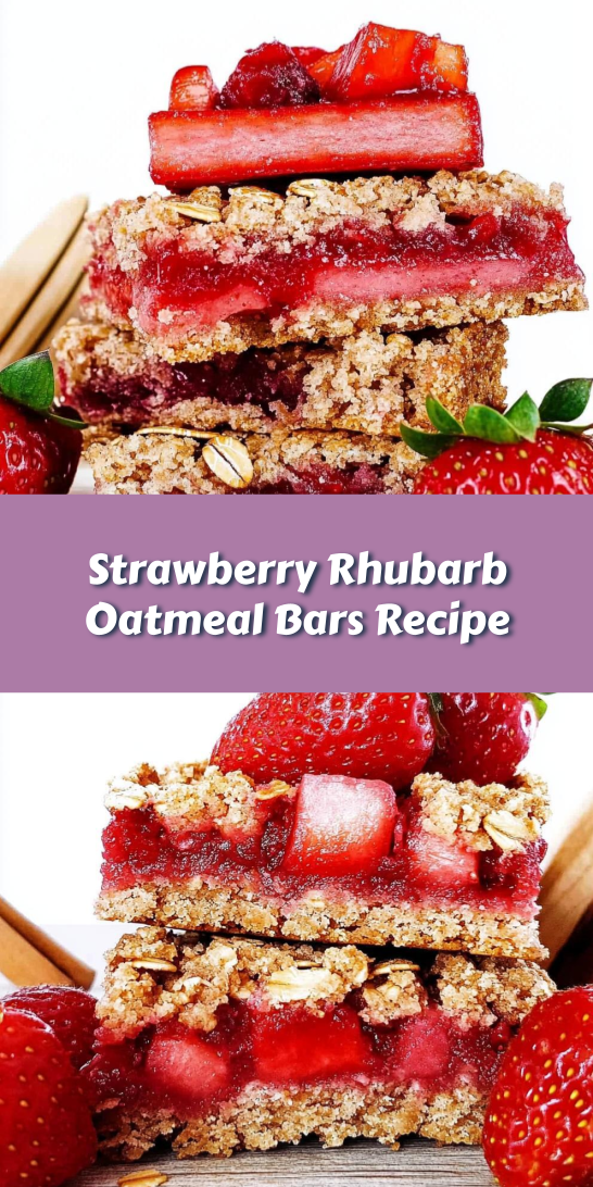 Strawberry Rhubarb Oatmeal Bars Recipe