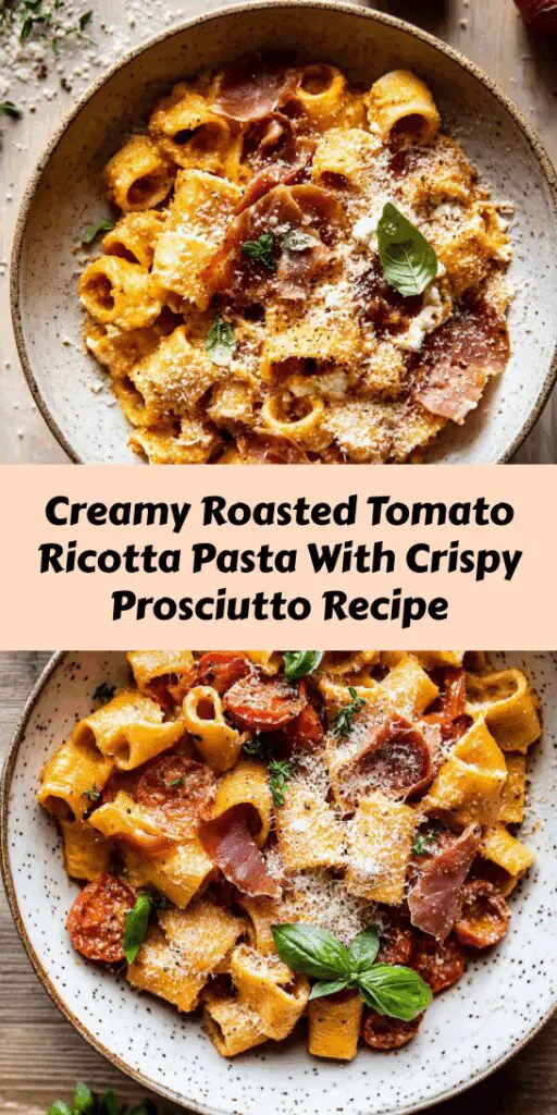Creamy Roasted Tomato Ricotta Pasta With Crispy Prosciutto Recipe