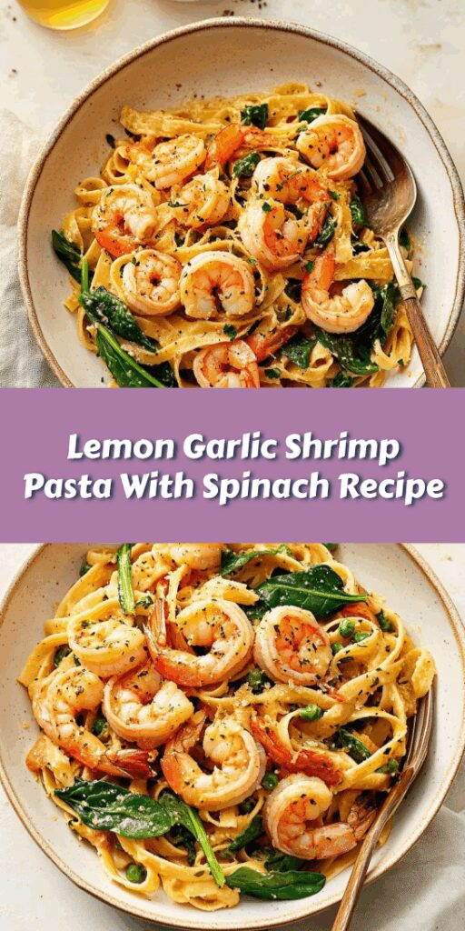 Lemon Garlic Shrimp Pasta With Spinach Recipe