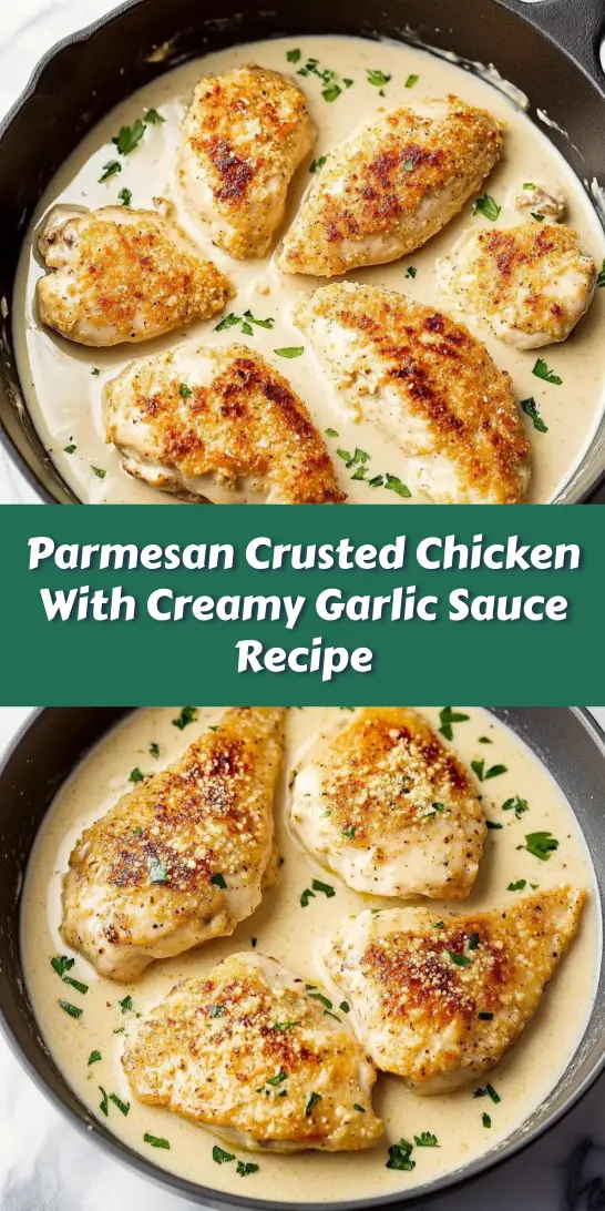 Parmesan Crusted Chicken With Creamy Garlic Sauce Recipe