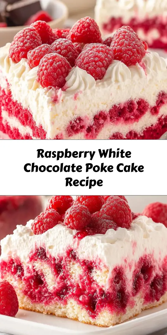 Raspberry White Chocolate Poke Cake Recipe