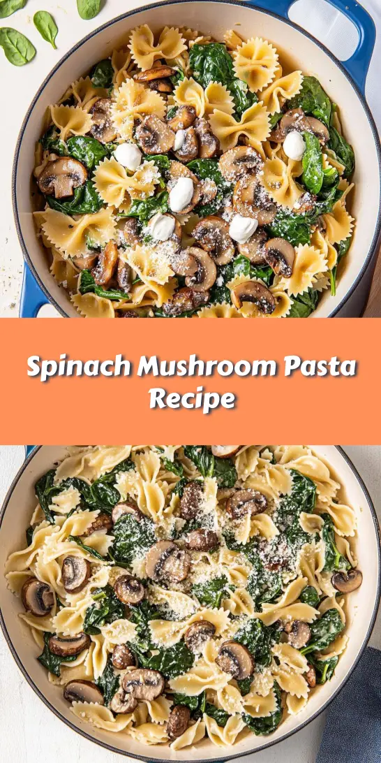 Spinach Mushroom Pasta Recipe